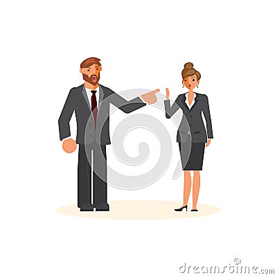 Superior and subordinate professional relationship concept Vector Illustration